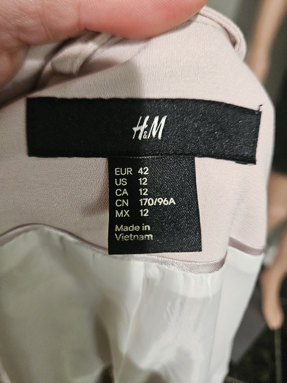 H&M Blush Pink Longline Blazer Open Front Minimalist Work Office Jacket US 12 - Picture 2 of 16